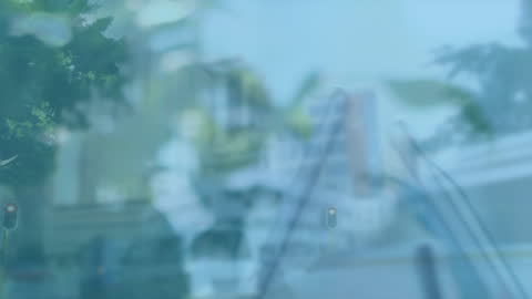 Blurred Abstract Urban Environment and Nature Fusion