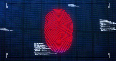 Digital Fingerprint with Binary Code Symbolizing Cybersecurity - Download Free Stock Images Pikwizard.com
