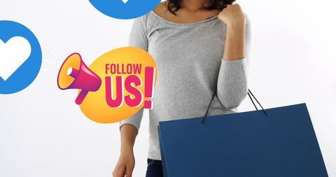 Social media engagement in retail shopping concept