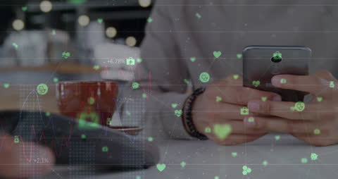 Person Analyzing Financial Data via Smartphone Display