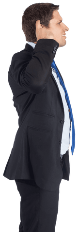 Transparent Businessman Thinking in Formal Suit