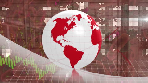 Globe and Data Animation with DNA Strand Overlay