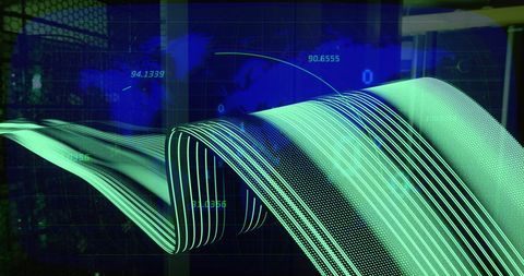 Digital Waves and Data Overlaid on World Map and Server Concepts in Tech Visualization - Download Free Stock Images Pikwizard.com