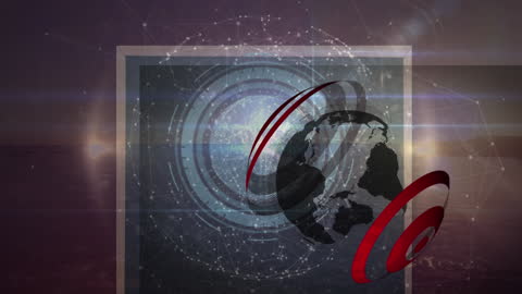 Abstract Countdown Concept with Global Hologram and Digital Technology