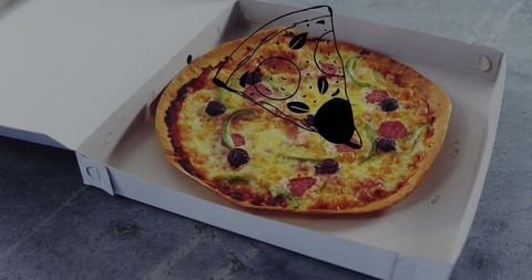 Delicious Pepperoni Pizza in Open Box with Creative Overlay - Download Free Stock Images Pikwizard.com