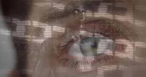 Futuristic Digital Security Concept with Eye and Cyber Elements