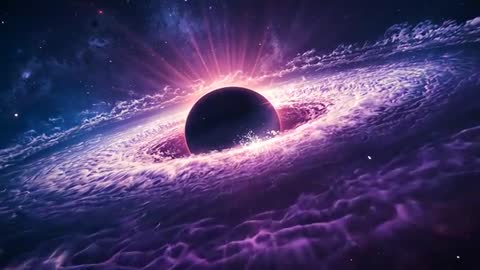 Cosmic Vortex: Purple Spiral Around Dark Core
