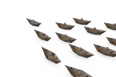 floating paper boats on transparent background illustration - Download Free Stock Videos Pikwizard.com