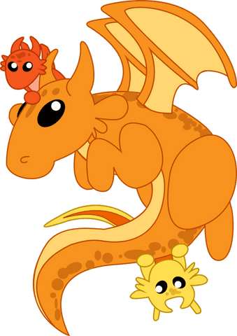 Whimsical Orange Dragon With Companions on Transparent Background - Download Free Stock Videos Pikwizard.com