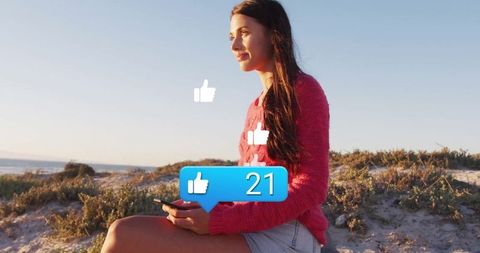 Outdoor Social Media Engagement at Beach