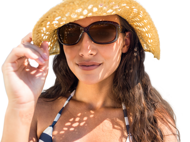 Happy Summer Vacation Woman in Sunglasses on Transparent Background - Download Free Stock Videos Pikwizard.com