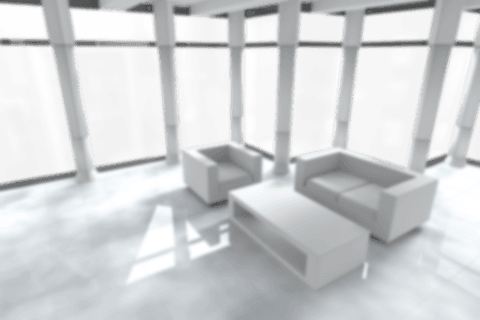 Transparent Spacious Modern Interior with Furniture