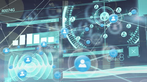 Futuristic Network Connections with Digital Data Visualizations
