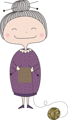 transparent cartoon grandma happily knitting yarn with loops - Download Free Stock Videos Pikwizard.com