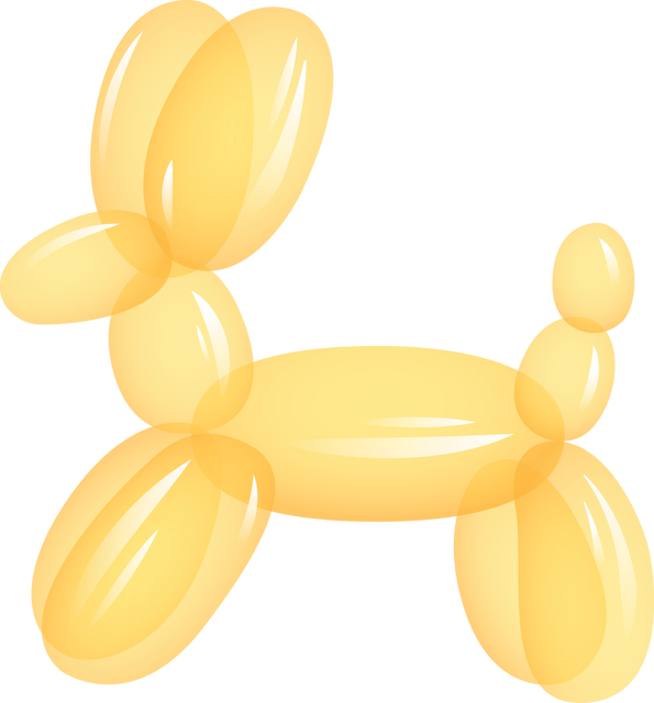 Yellow Balloon Dog Illustration on Transparent Background - Download Free Stock Videos Pikwizard.com