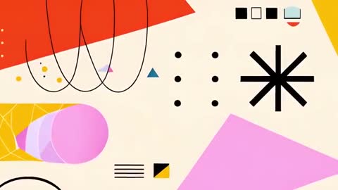 Minimalist Abstract Geometric Shapes with Vivid Colors