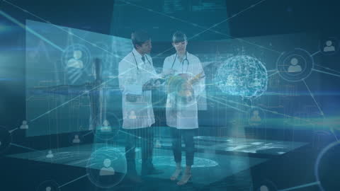 Doctors Engaging with Digital Interfaces and Data Visualization