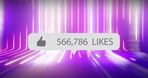 Digital Likes Icon on Futuristic Neon Background - Download Free Stock Images Pikwizard.com