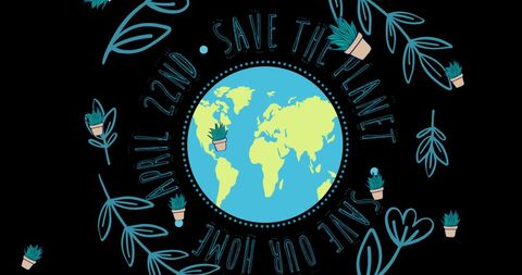 Earth Day Concept Art with Globe and Plants for Environmental Awareness - Download Free Stock Images Pikwizard.com