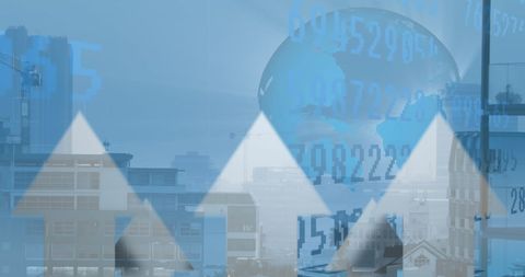 Global Business Finance Concept with Digital Overlay