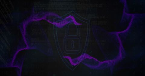 Abstract cybersecurity concept with digital waveforms