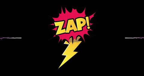 Colorful 'Zap' Text with Lightning Bolt on Dark Background - Download Free Stock Images Pikwizard.com