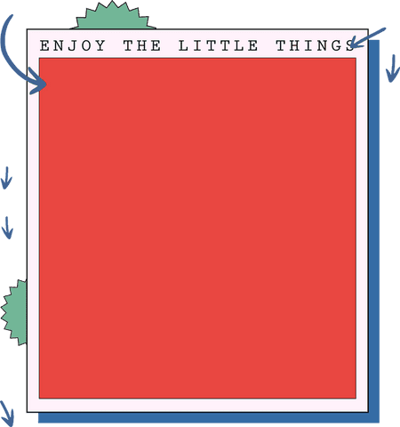 Vibrant minimalist artwork with inspirational message on transparent background