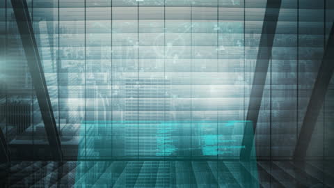 Digital Interface Concept Over Cityscape