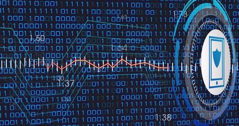 Digital Security Representation with Shield Icon and Binary Code - Download Free Stock Images Pikwizard.com