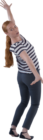 woman balancing with arm raised on transparent background - Download Free Stock Videos Pikwizard.com
