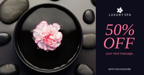 elegant spa promotion with floating flower and relaxing stones - Download Free Stock Templates Pikwizard.com
