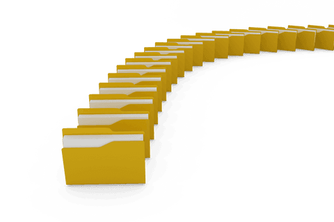 Transparent Yellow Folders Arranged in Curved Pattern on Black - Download Free Stock Videos Pikwizard.com