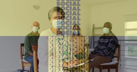 Seniors Practicing Social Distancing During Health Meeting