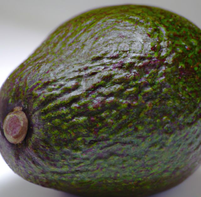 Close up of green avocado on grey background created using generative ai technology. Vegetables, food and nutrition concept, digitally generated image.