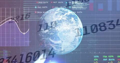 Evolving Digital Earth with Financial Data Graphics - Download Free Stock Images Pikwizard.com