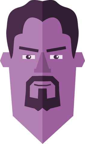 geometric purple cartoon male face illustration on transparent background - Download Free Stock Videos Pikwizard.com