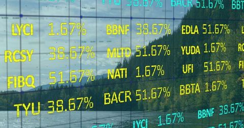 Digital Data Overlay in Scenic River Valley