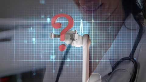 Medical Inquiry with Question Mark and Futuristic Graph