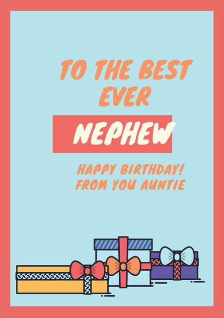 Ideal for creating personalized birthday messages for nephews, featuring colorful and festive designs. Perfect for digital or print use, offering a heartfelt and unique way to show love and appreciation on your nephew's special day.