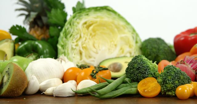 Fresh Diverse Vegetables Displayed on Wooden Surface - Download Free Stock Images Pikwizard.com