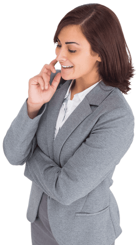 Hispanic Businesswoman Smiling in Professional Attire on Transparent Background