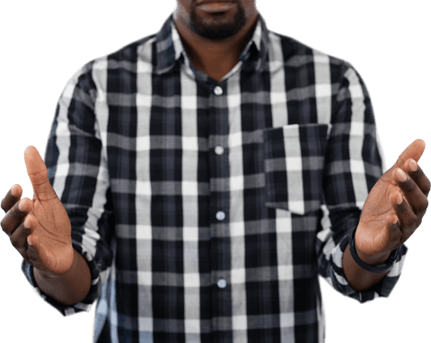 transparent midsection of man gesturing with open hands - Download Free Stock Videos Pikwizard.com