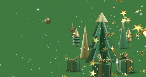 festive christmas ornaments on vibrant green background with copy space - Download Free Stock Images Pikwizard.com