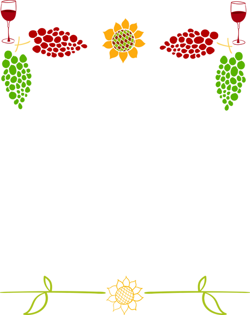 Transparent Border with Grapes, Wine Glasses, and Flowers Illustration - Download Free Stock Videos Pikwizard.com