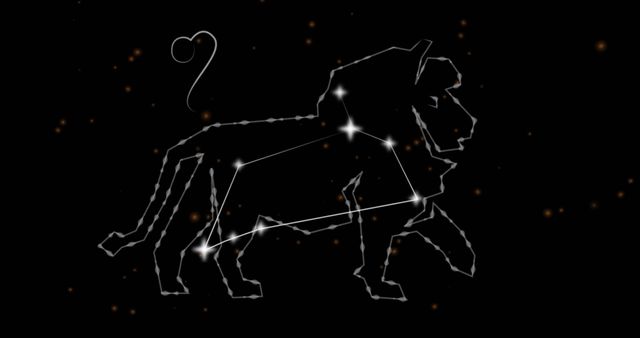 Leo Zodiac Constellation Glowing Against Starry Sky - Download Free Stock Images Pikwizard.com