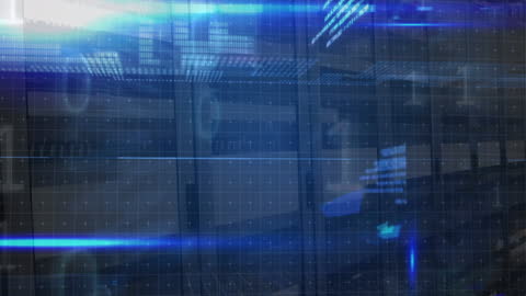 Futuristic Data Processing Lights Server