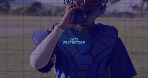 Digital Security in Sports: Athlete Wearing DATA PROTECTION Gear