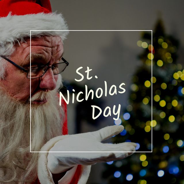 Santa Claus Celebrating St. Nicholas Day With Festive Cheer - Download Free Stock Templates Pikwizard.com