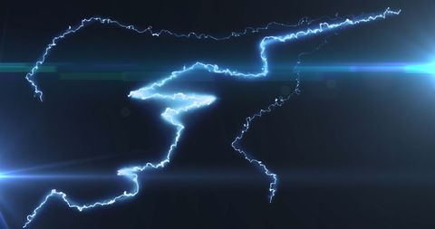 blue lightning bolt electric energy on dark horizon - Download Free Stock Images Pikwizard.com