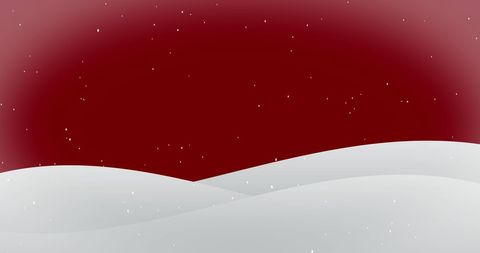Winter Wonderland with Falling Snow on Red Background